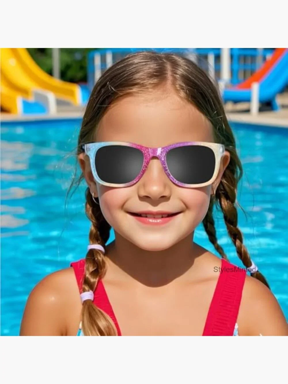 3 Pack Kids Princess Glitter Sunglasses with UV Protection for Toddlers